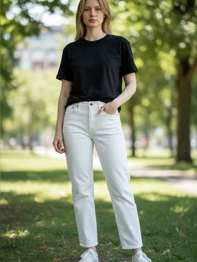 The Kooples White Straight leg jeans denim NWOT 27